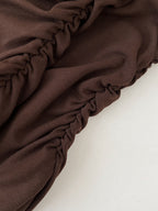 Casual Women's Tank Top Sleeveless Ruched Mock Neck Stretchy Solid Blouses