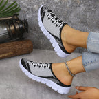 Women's Breathable Knit Slip-Ons Mesh Rubber Close Toe Comfort Shoes