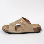 Women's Wedge Sandals Open Toe Breathable Cut Out Mid Heels Summer Shoes
