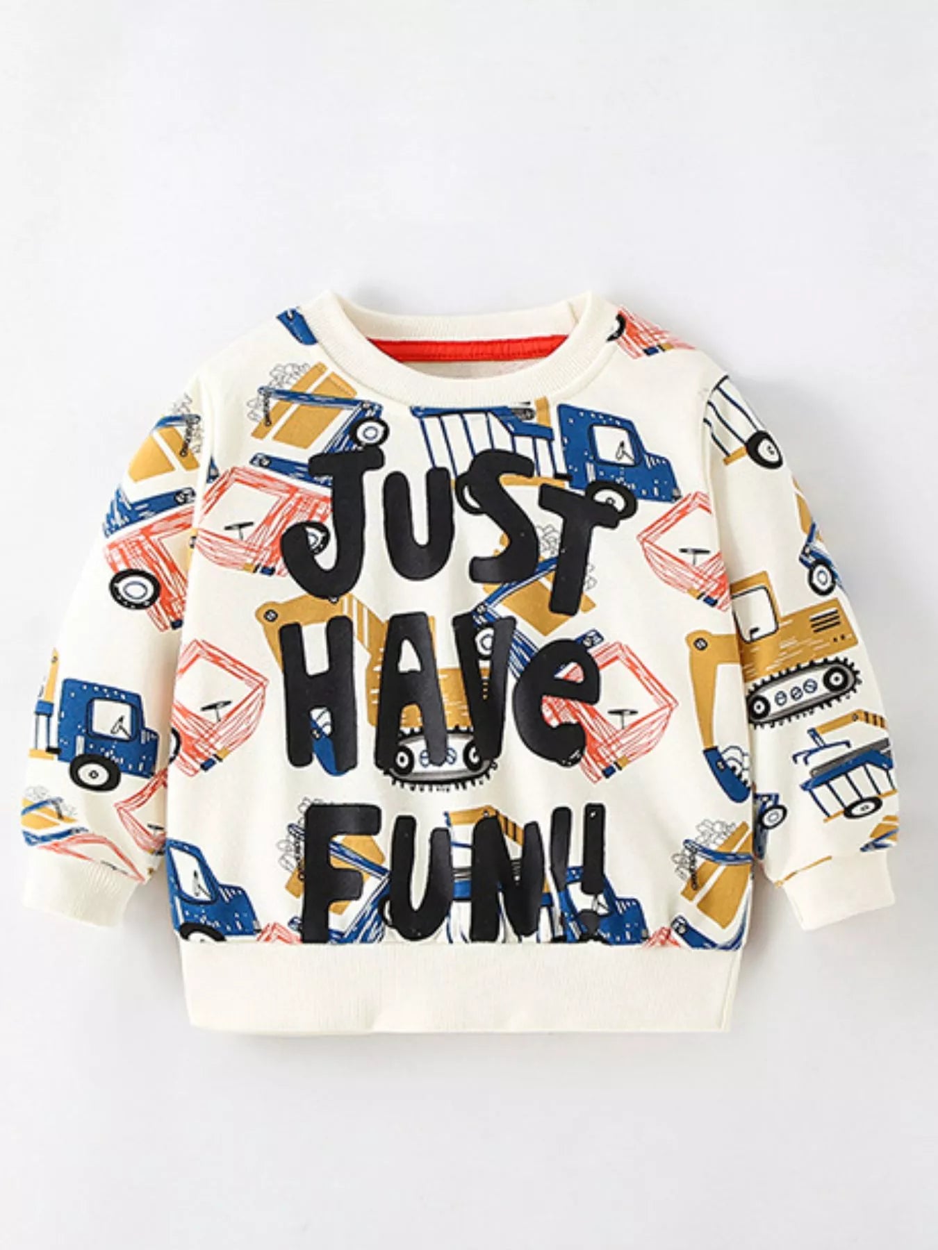Children Boys Sweatshirt Cartoon Vehicle Print Crew Neck Top 8674 Children_Boys_Sweatshirt_Cartoon_Vehicle_Print_Crew_Neck_Top Trendsi