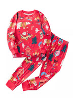Children's Christmas Print Round Neck Top and Pants Pajama Set Children_s_Pajama_Set_Christmas_Red_Print_Round_Neck_Top_and_Pants Trendsi