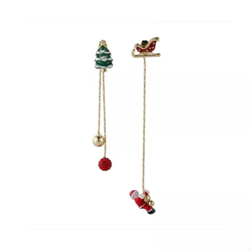 Christmas Drop Earrings Tree & Santa Claus 18K Gold-Plated Jewelry Christmas_Drop_Earrings_Tree_Santa_Claus_18K_Gold-Plated_Jewelry Trendsi
