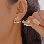 Christmas Earrings Snowflake Pearl 18K Gold-Plated Rhinestone Gold onesize Christmas_Earrings_Snowflake_Pearl_18K_Gold-Plated_Rhinestone Trendsi