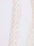 Lace Maxi Dress Mock Neck Long Sleeve White Sheer Lined Wave Ruffle Mesh
