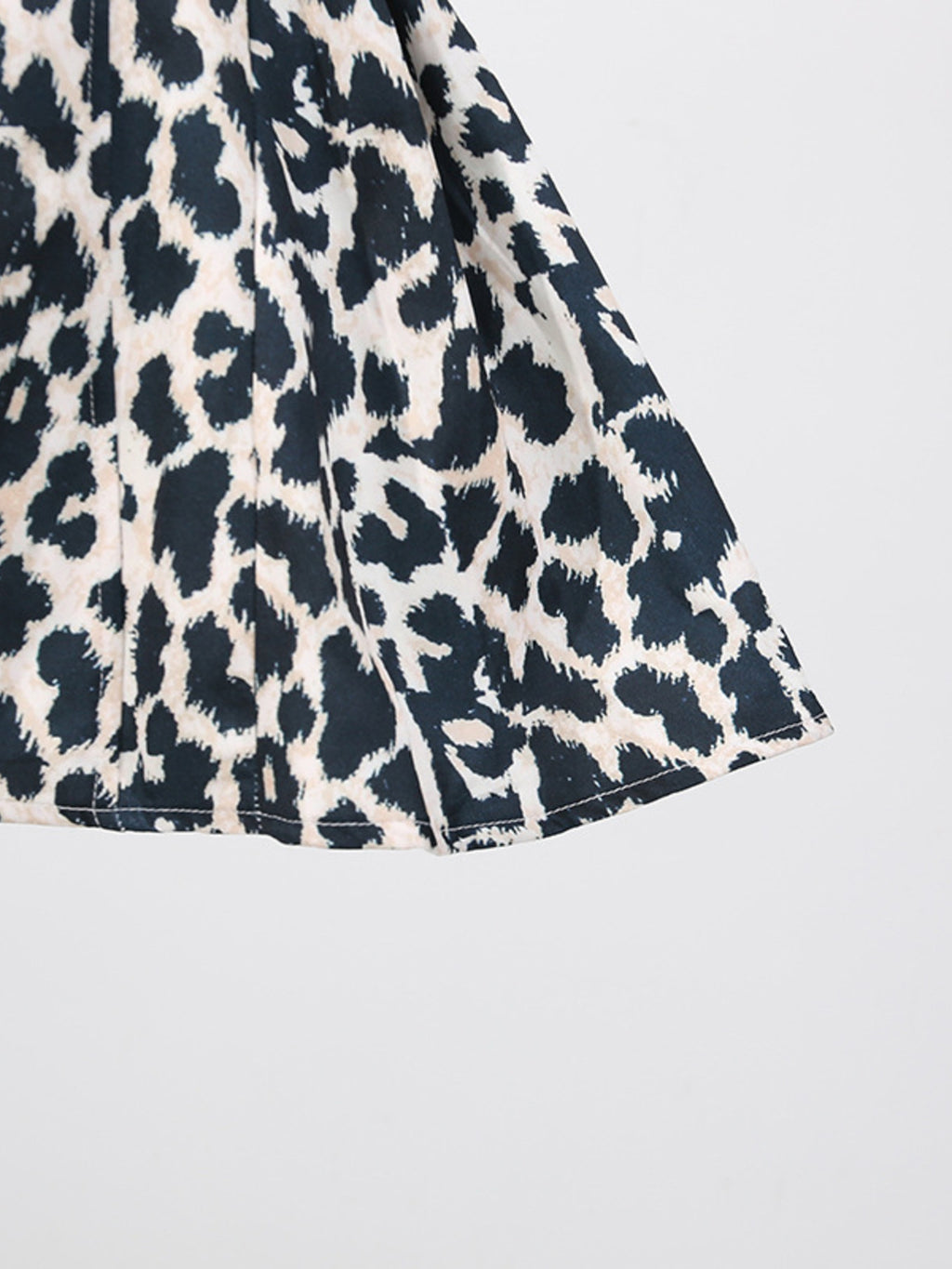 Sexy Mini Dress V-Neck Halter Ruffle Sleeveless Cutout Leopard Floral Backless