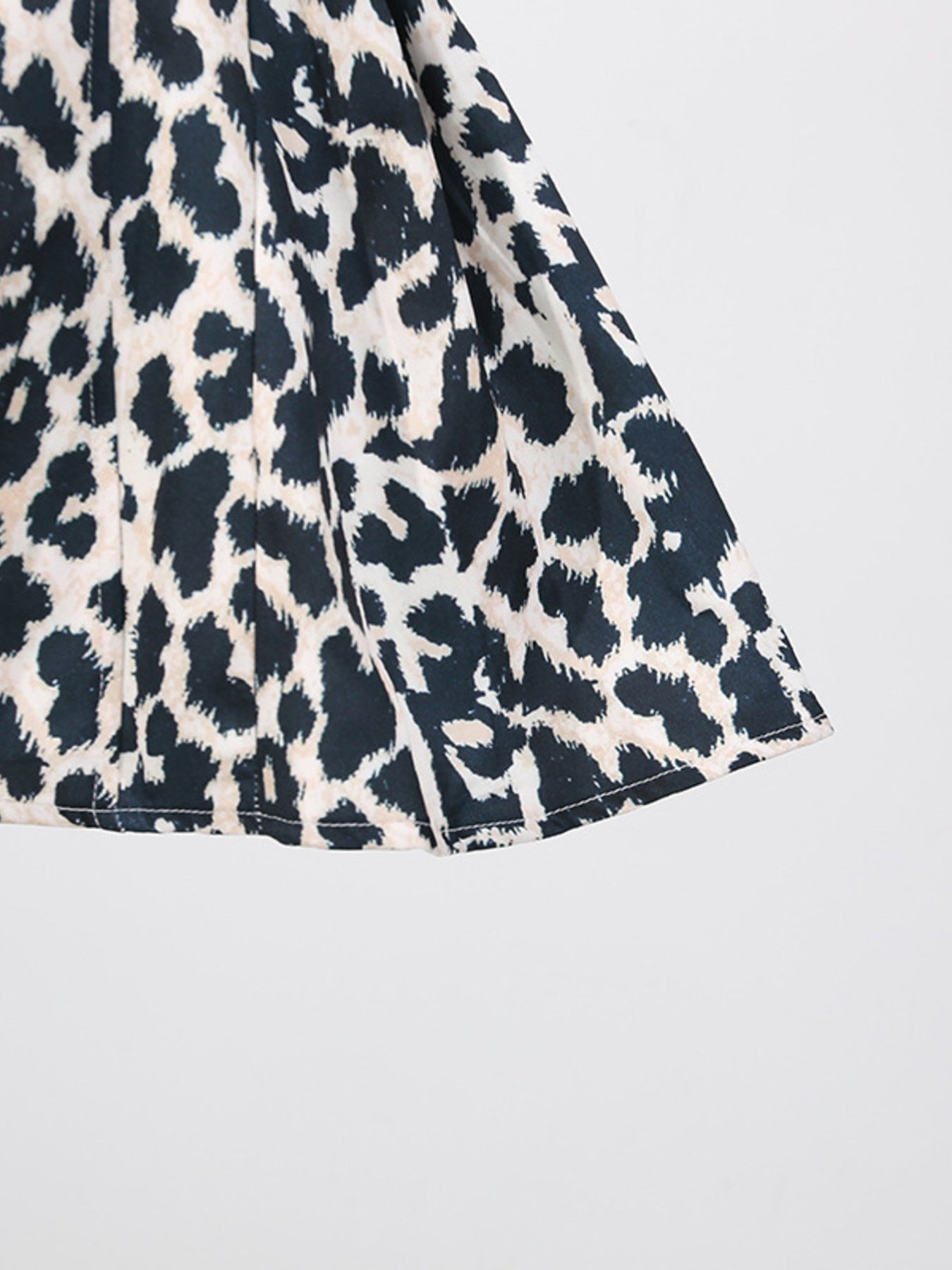 Sexy Mini Dress V-Neck Halter Ruffle Sleeveless Cutout Leopard Floral Backless