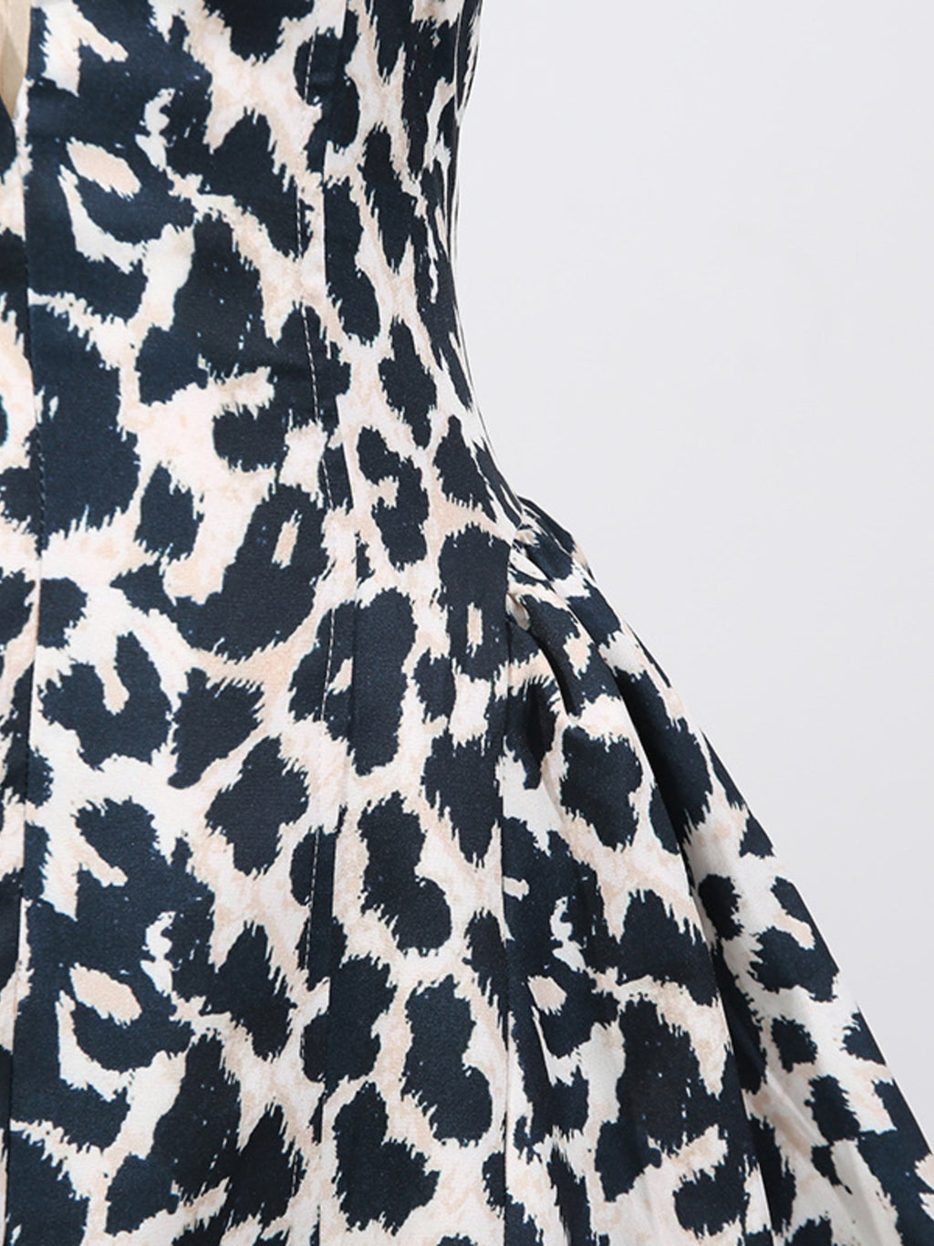 Sexy Mini Dress V-Neck Halter Ruffle Sleeveless Cutout Leopard Floral Backless