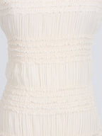 Halter Maxi Dress Ruched Ruffle Layered Sleeveless Party Backless Tied Smocked