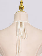 Halter Maxi Dress Ruched Ruffle Layered Sleeveless Party Backless Tied Smocked