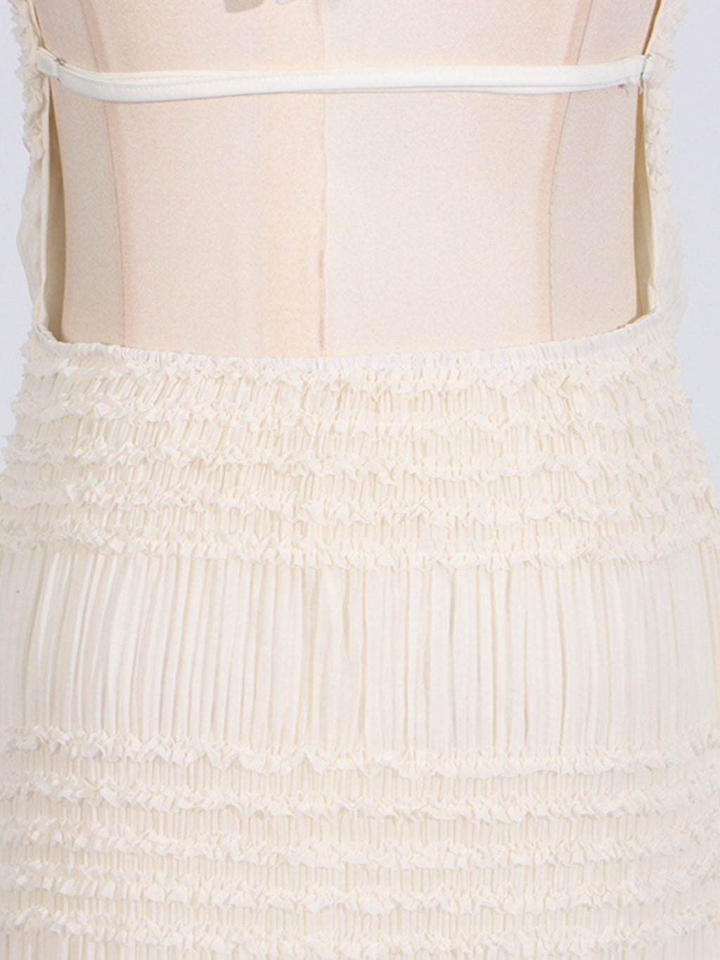 Halter Maxi Dress Ruched Ruffle Layered Sleeveless Party Backless Tied Smocked
