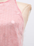 Sequin Mini Dress Halter Neck Backless Tied Party Sleeveless Mesh Lightweight