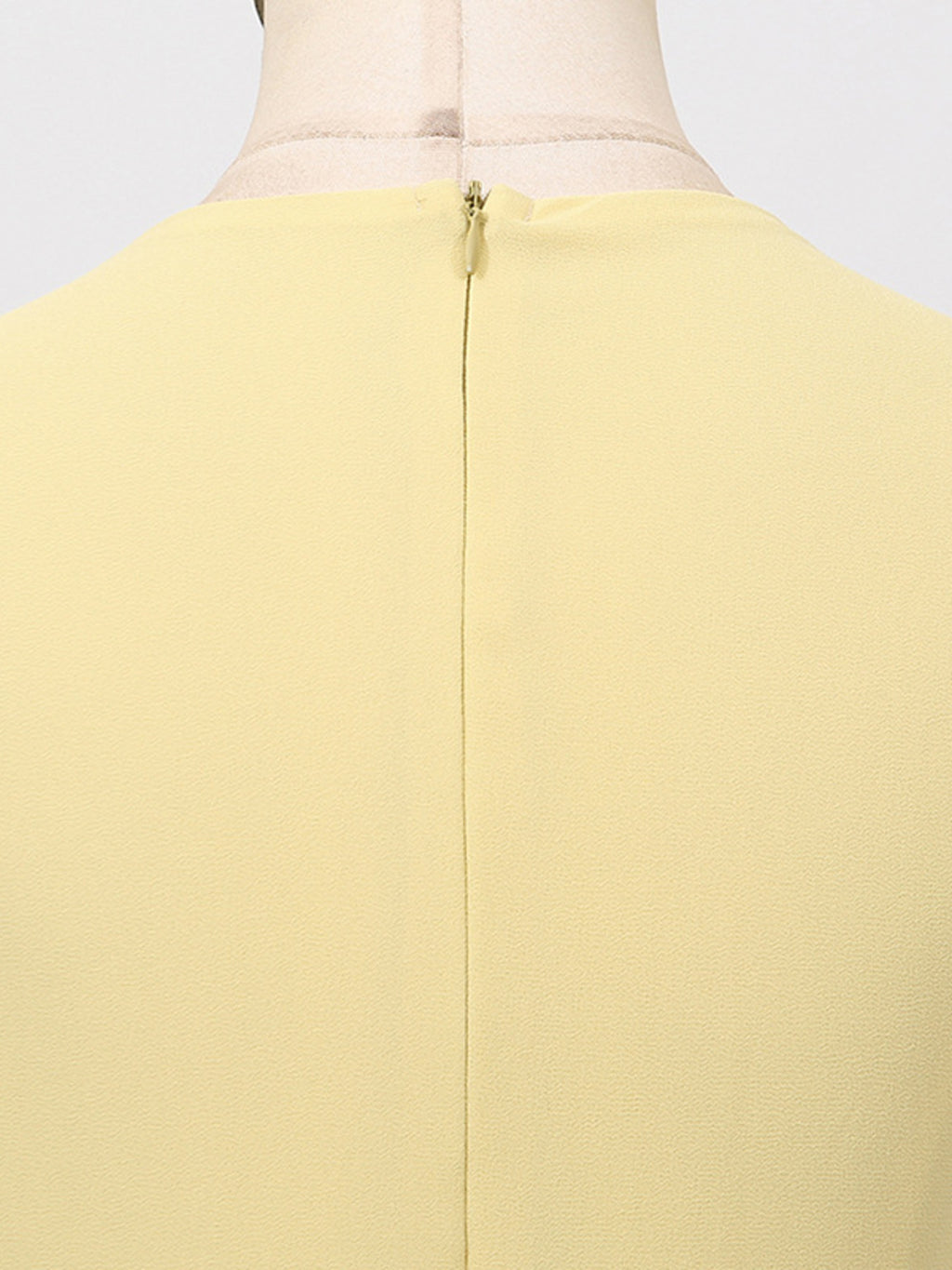 Summer Maxi Dress Yellow Sleeveless Ruched High-Slit Zipper Beach Elegant