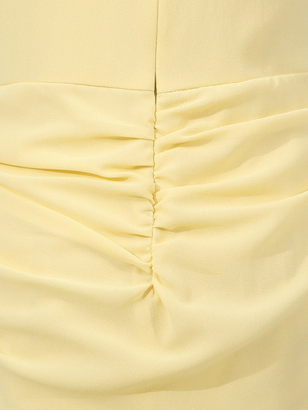 Summer Maxi Dress Yellow Sleeveless Ruched High-Slit Zipper Beach Elegant
