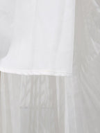 Party Maxi Dress V-Neck White Wave Pattern Long Balloon Sleeve Ruffle Backless