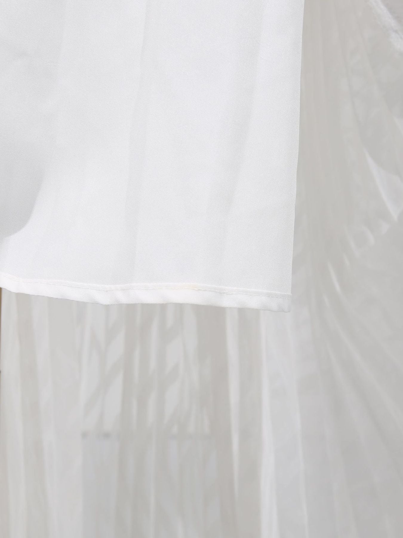 Party Maxi Dress V-Neck White Wave Pattern Long Balloon Sleeve Ruffle Backless