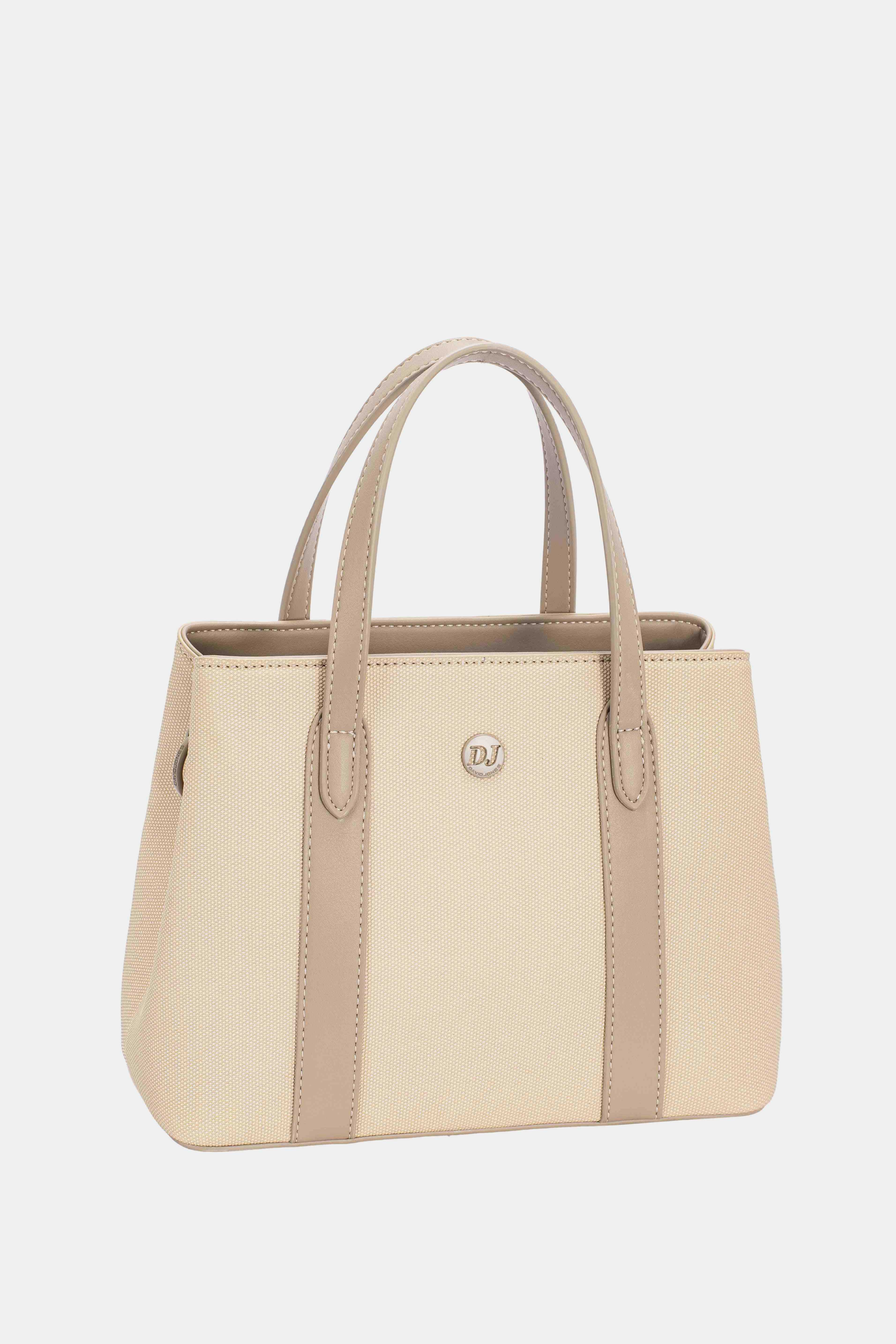 David Jones Canvas Tote Bag Women's Casual Medium Zipper Double Handles