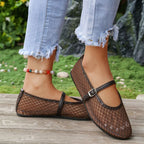 Women's Breathable Mesh Slip-Ons Flat Lightweight Close Toe Shoes