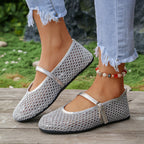 Women's Breathable Mesh Slip-Ons Flat Lightweight Close Toe Shoes