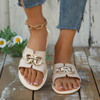 Women's Casual Flat Sandlas Buckle Cut Out Open Toe Summer Shoes