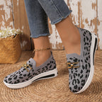 Women's Casual Leopard Mesh Slip-Ons Flat Breathable Sneakers Shoes