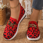 Women's Casual Leopard Mesh Slip-Ons Flat Breathable Sneakers Shoes