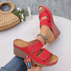 Women's Casual Wedge Sandals Open Toe Mid Heel Platform Summer Shoes
