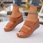 Women's Casual Wedge Sandals Open Toe Mid Heel Platform Summer Shoes