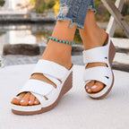 Women's Casual Wedge Sandals Open Toe Mid Heel Platform Summer Shoes