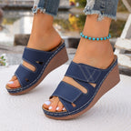 Women's Casual Wedge Sandals Open Toe Mid Heel Platform Summer Shoes
