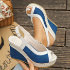 Women's Wedge Sandals Peep Toe High Heels Summer Casual Shoes