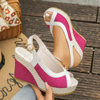 Women's Wedge Sandals Peep Toe High Heels Summer Casual Shoes