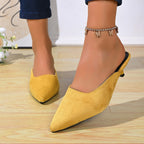 Kitten Low Heels Pumps Point Close Toe Soft Comfort Women's Elegant Shoes