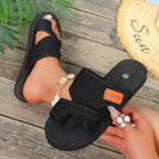 Women's Flat Mesh Platform Sandals Toe Loop Slippers Comfort Shoes