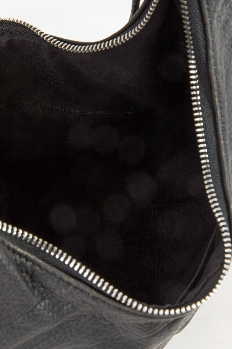 Fame Crescent Shoulder Bag Medium Soft PU Leather Zip Lace-up Hobo Bags