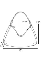 Fame Crescent Shoulder Bag Medium Soft PU Leather Zip Lace-up Hobo Bags