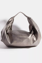 Fame Accessories Metalic Khaki Faux Leather Hobo Shoulder Bag Simple Solid KA one size Fame_Accessories_Metalic_Khaki_Faux_Leather_Hobo_Shoulder_Bag_Simple_Solid Trendsi