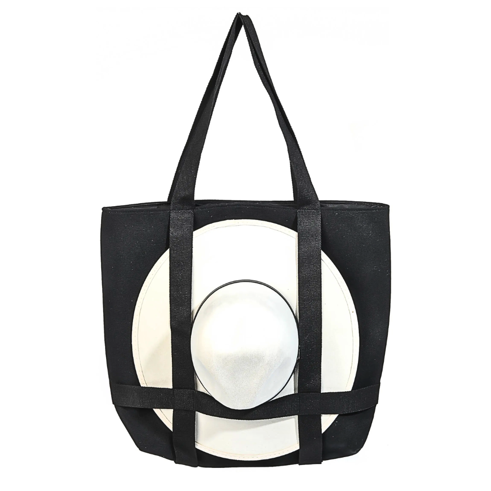Fame Women's Beach Tote Bag Large Square Hat Carrier Straps Summer Handbags