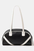 Fame Accessories Womens Hand Bag Casual Stripe Accent Faux Leather BLACK OS Fame_Accessories_Womens_Hand_Bag_Casual_Stripe_Accent_Faux_Leather Trendsi