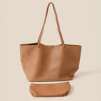 Fame Accessories Womens Tote Bag Soft Faux Leather Solid Color Handbag BR One Size Fame_Accessories_Womens_Tote_Bag_Soft_Faux_Leather_Solid_Color_Handbag Trendsi
