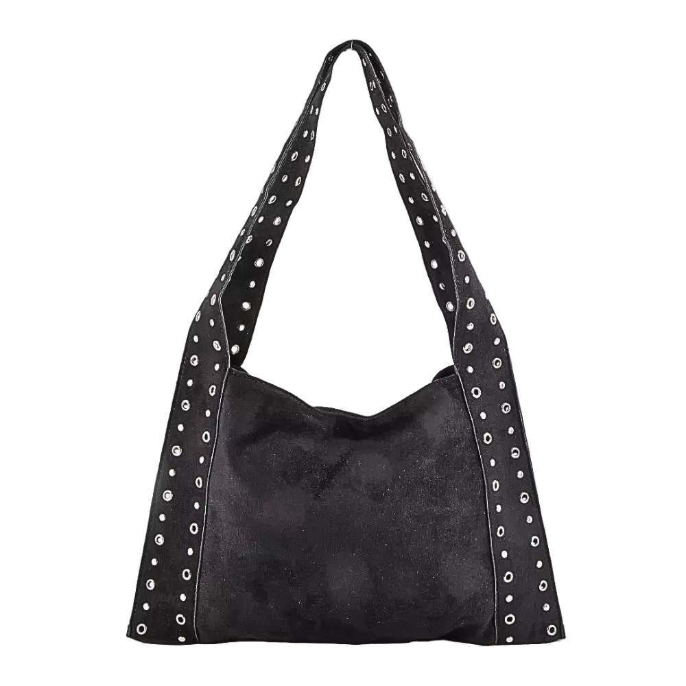 Fame Shoulder Bag Stud Beaded Retro Suede Soft Women Large Casual Handbags