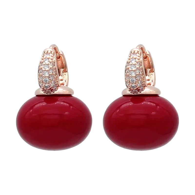 Women's Simulated Pearl Drop Earrings with Cubic Zirconia