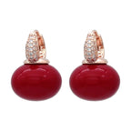 Women's Simulated Pearl Drop Earrings with Cubic Zirconia