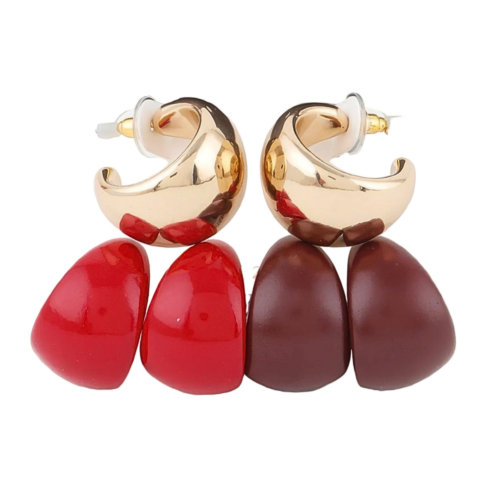 HD ACCESSORIES Bulky Hoop Earrings Colorful Drop Hoops Fashion Jewelry
