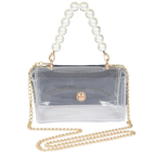HD ACCESSORIES Clear Crossbody Bag Pearl Handle Flap Chain Strap Small Purse