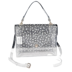 HD ACCESSORIES Clear Tote Bags Rhinestone Beaded Flap Crossbody Bags