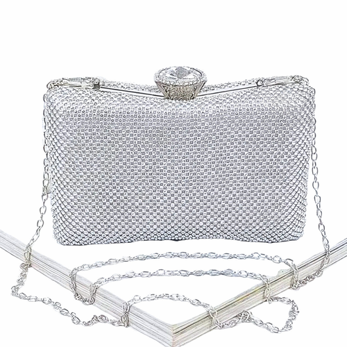 HD ACCESSORIES Clutch Box Bag Party Rhinestone Diamond Buckle Chain Strap