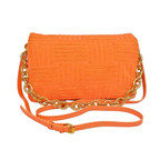 HD ACCESSORIES Crossbody Bag Towel Embossed Chain Flap Soft Orange Purse