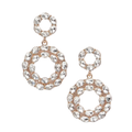 HD ACCESSORIES Daggle Earring Rhinestone Beaded Round Elegant Fashion Jewelry