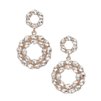 HD ACCESSORIES Daggle Earring Rhinestone Beaded Round Elegant Fashion Jewelry