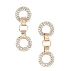 HD ACCESSORIES Drop Earrings Round Crystal Cuff Chain Fashion Jewelry